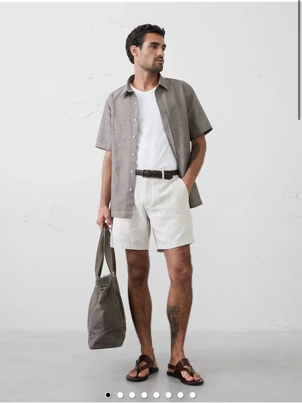 Banana Republic Light Chocolate Linen Blend Button Down Shirt